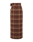 Jupe portefeuille tartan berry