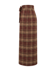 Jupe portefeuille tartan berry