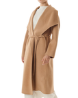 Manteau col châle camel
