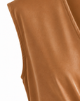 Robe drapée noeud camel