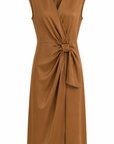 Robe drapée noeud camel