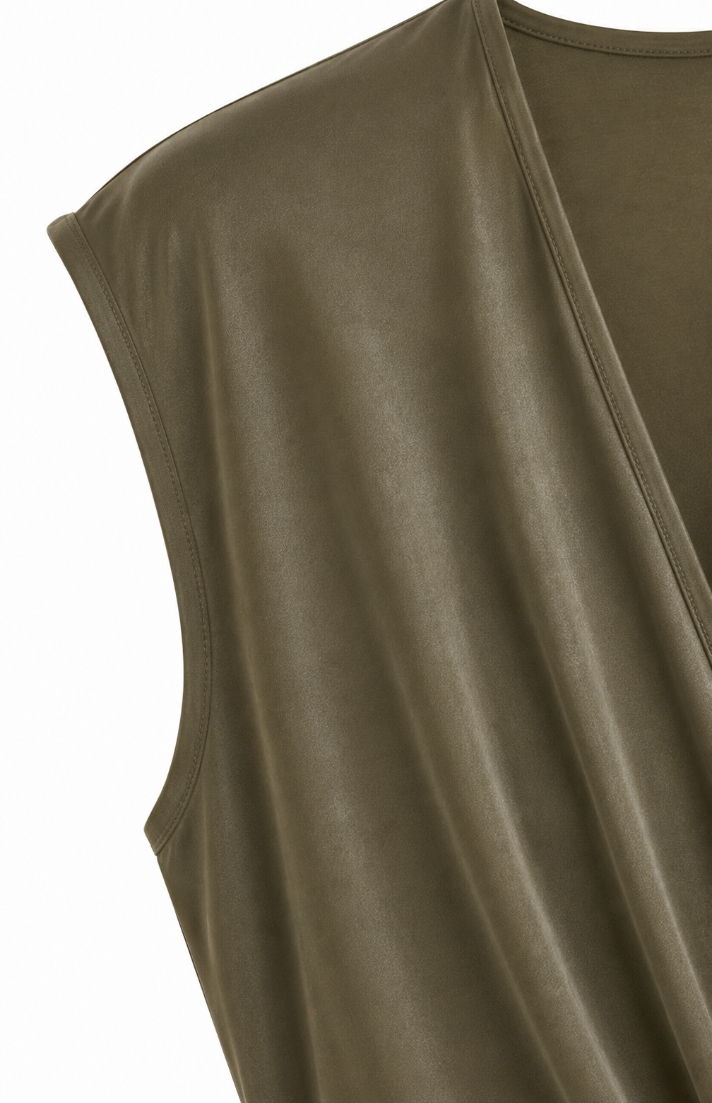 Robe drapée noeud kaki