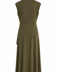 Robe drapée noeud kaki