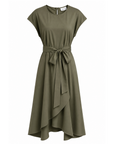 Robe Mariley noeud kaki coton glacé