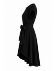 Robe Mariley noeud noir coton glacé