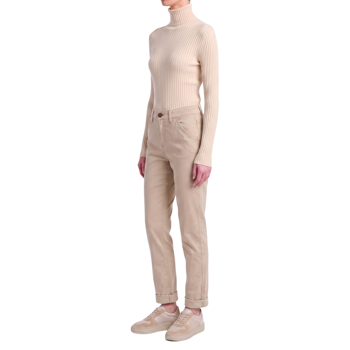 Samt-Chinohose Beige