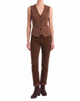 Pantalon chino velours côtelé camel