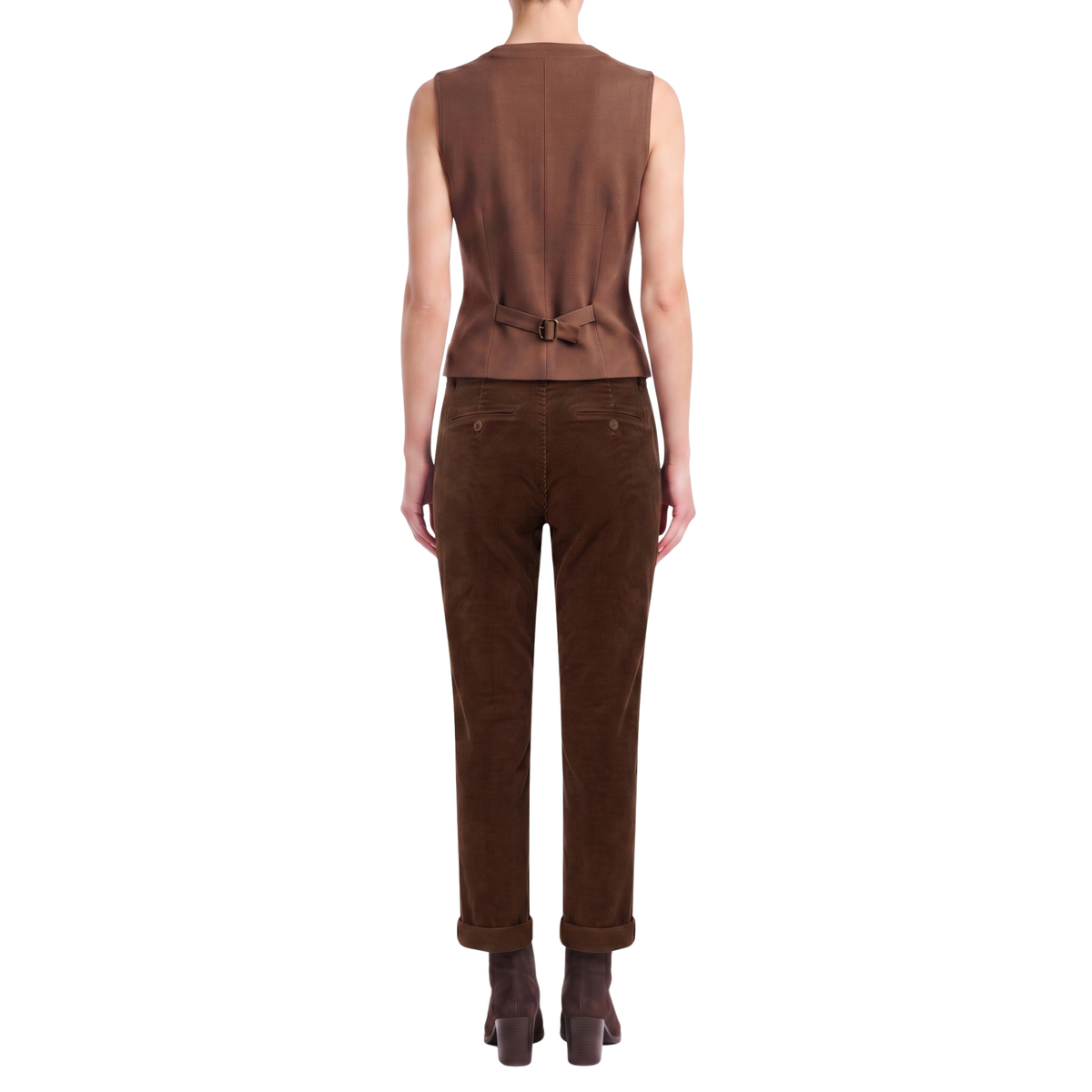 Pantalon chino velours côtelé camel