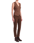 Pantalon chino velours côtelé camel