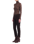 Pantalon chino velours côtelé marron