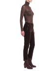 Pantalon chino velours côtelé marron