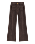 Pantalon droit velours côtelé choco