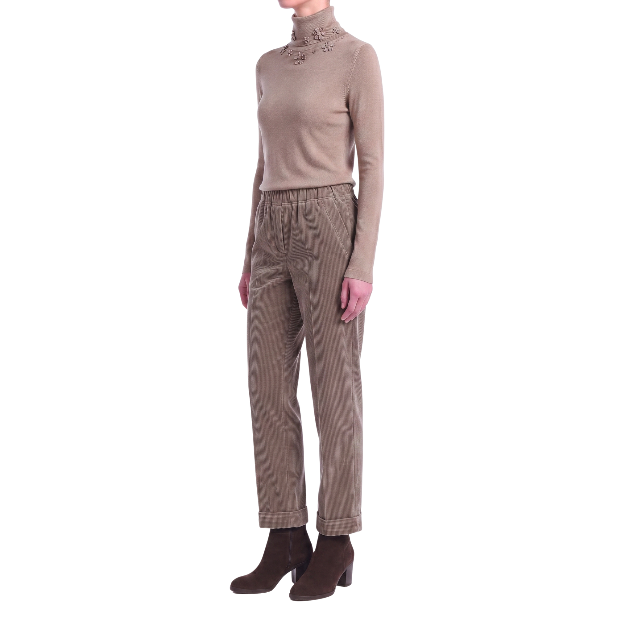 Taupe Corduroy Trousers Interdee