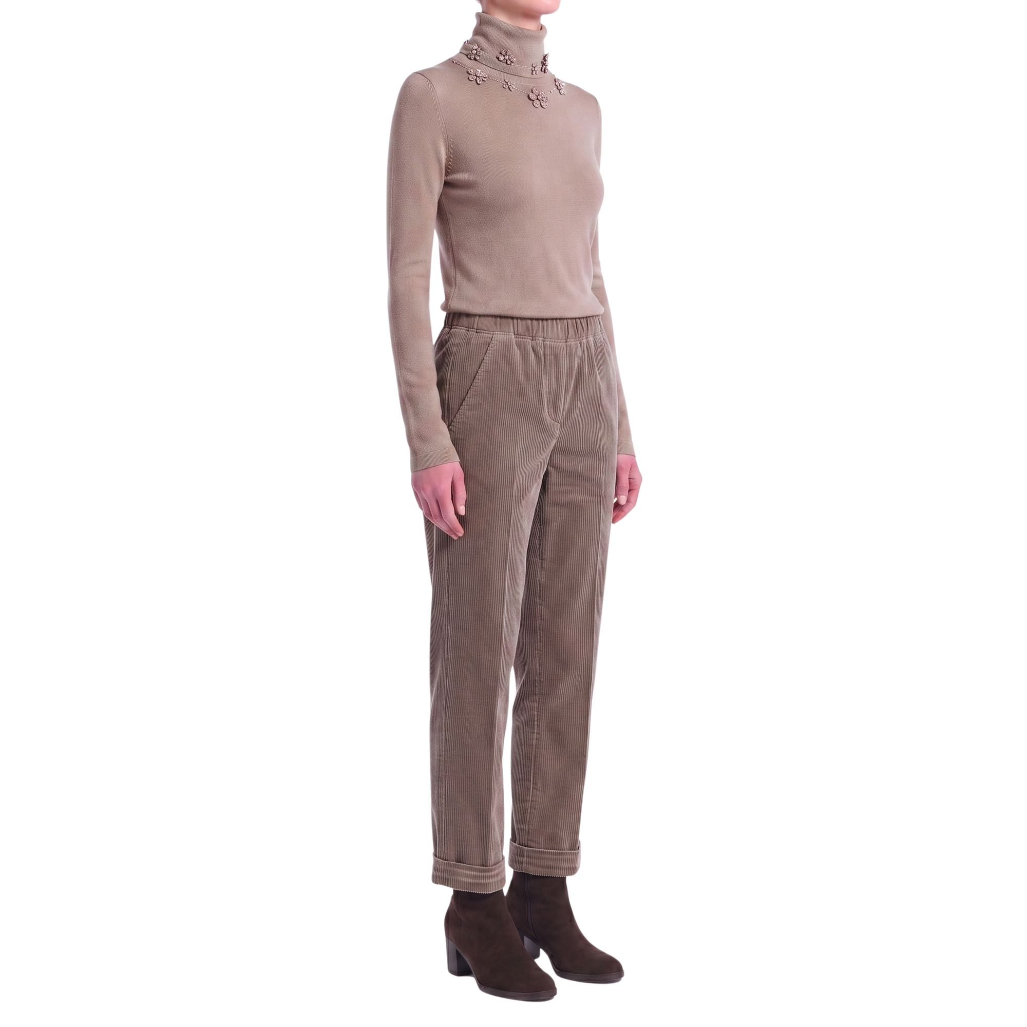 Taupe Corduroy Trousers Interdee