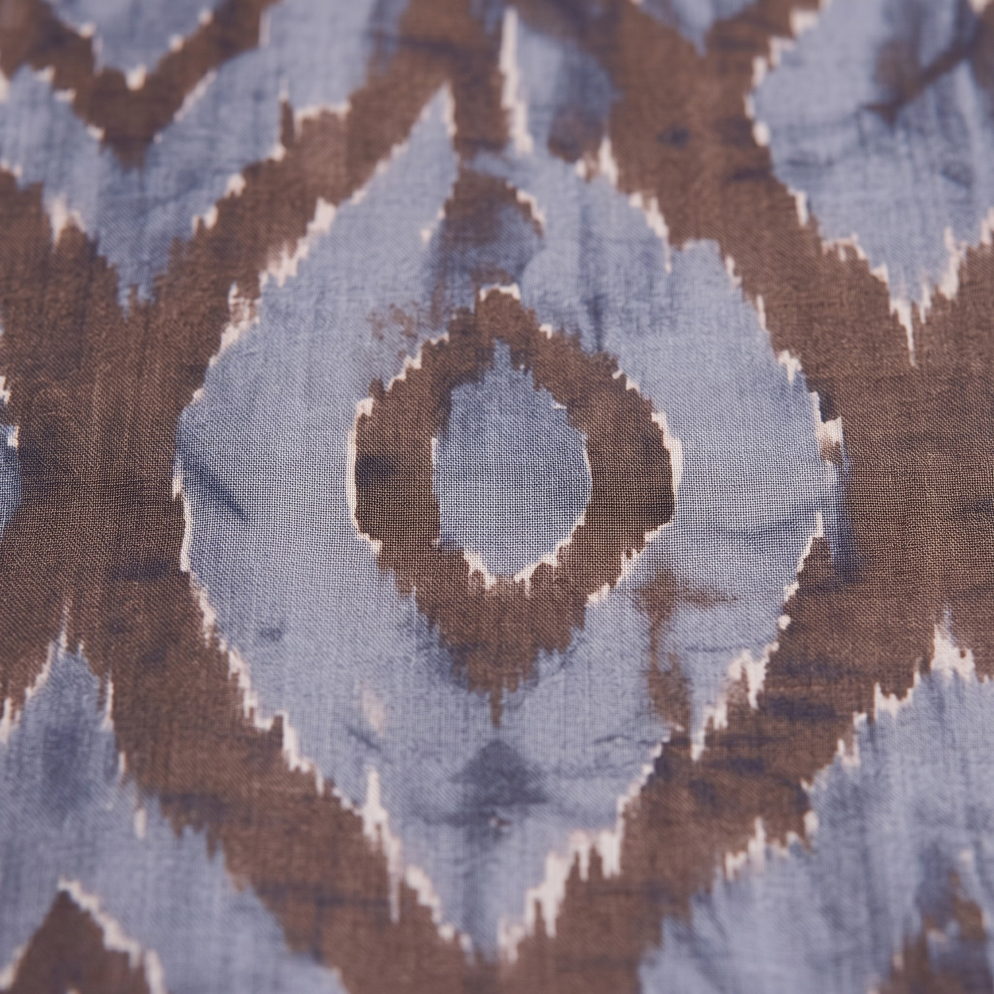 Pantalon indigo motifs marron