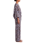 Pantalon indigo motifs marron