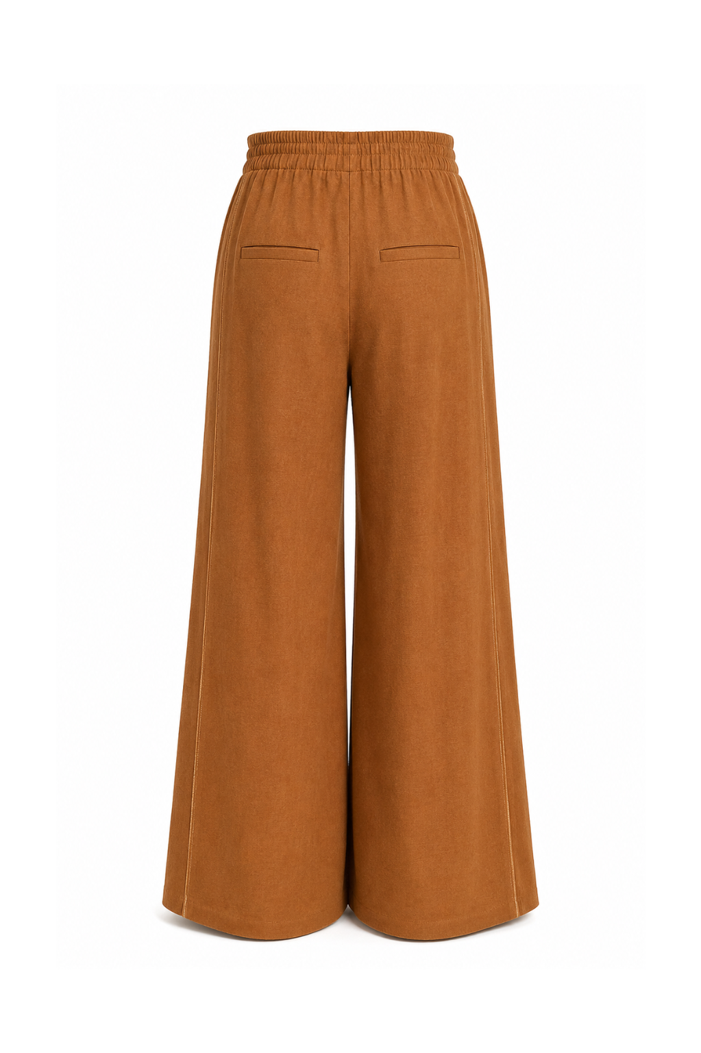 Pantalon Mariley lin fluide large cognac