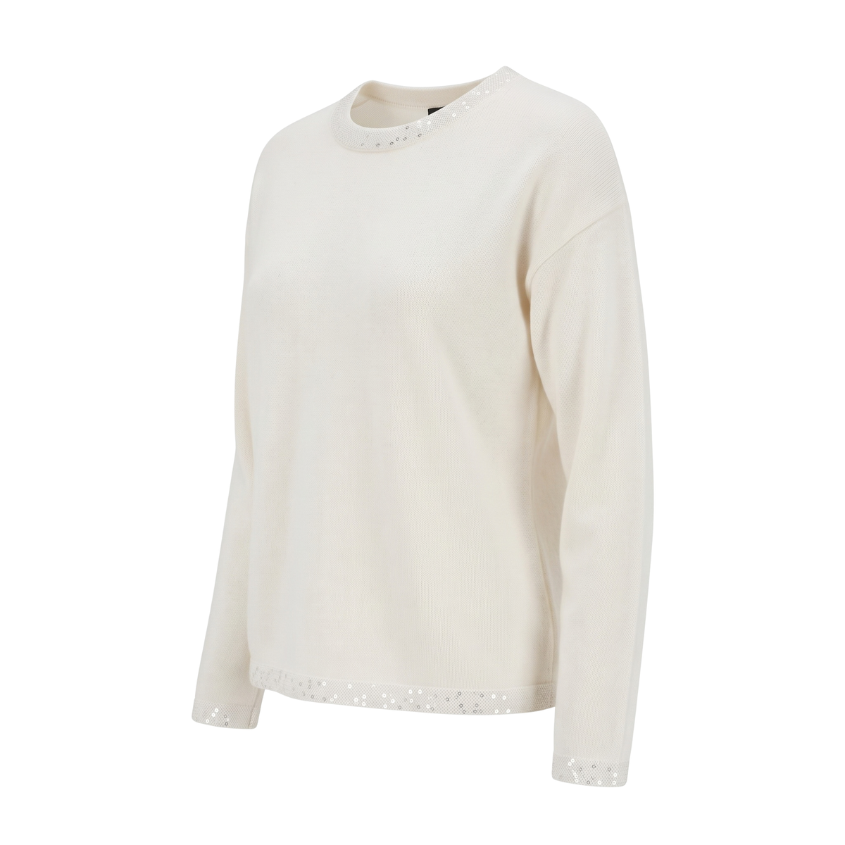INTERDEE pull cachemire écru sequins