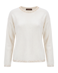 INTERDEE pull cachemire écru sequins
