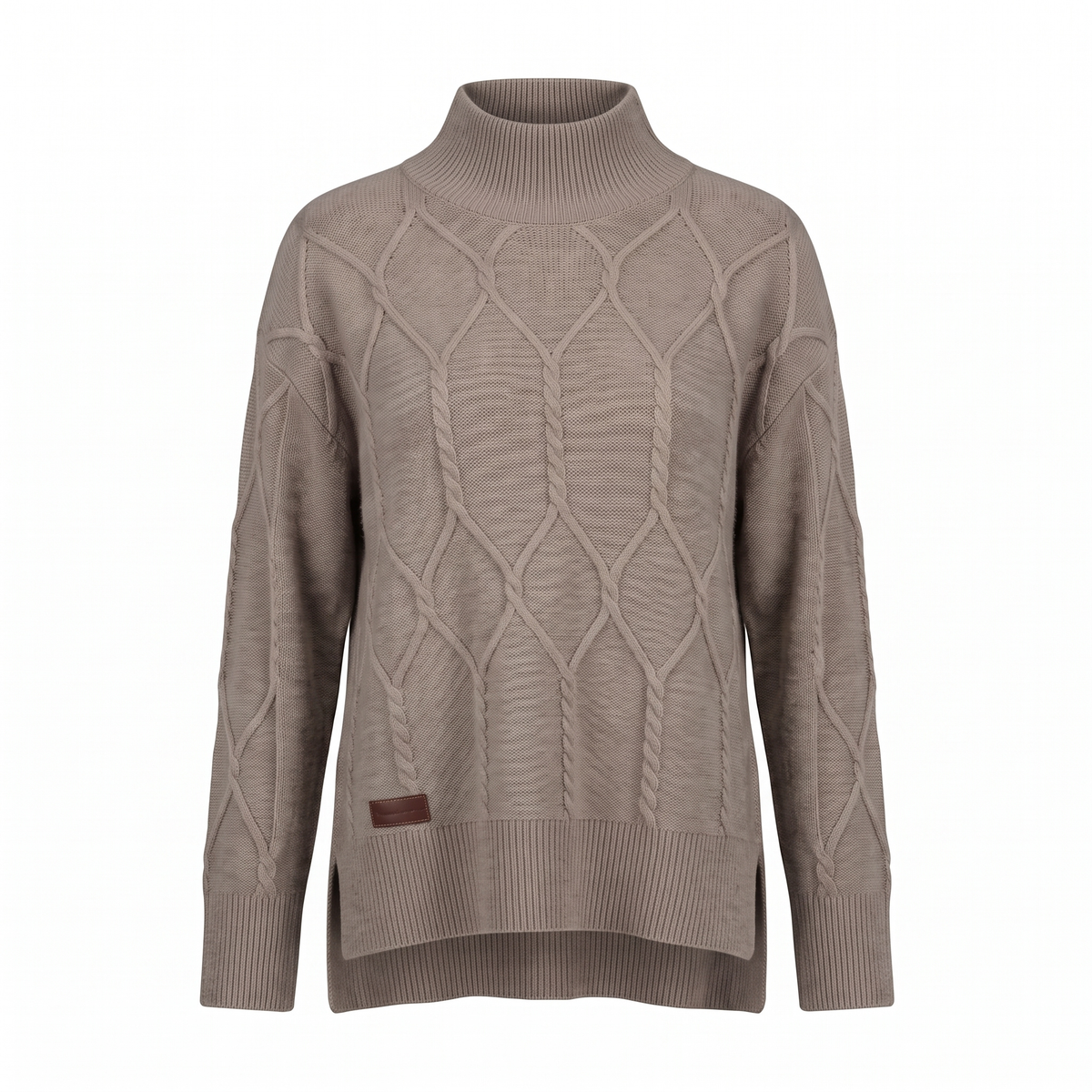 Pullover Taupe Kaschmir Interdee Rauten Strass