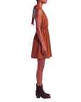 Robe courte dos nu chataigne