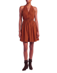 Robe courte dos nu chataigne