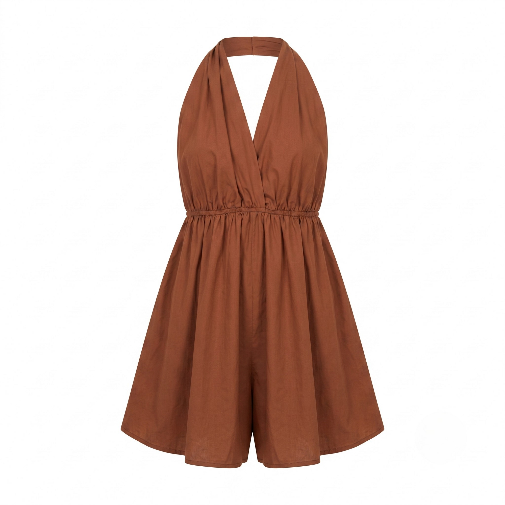 Robe courte dos nu chataigne