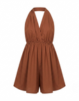 Robe courte dos nu chataigne