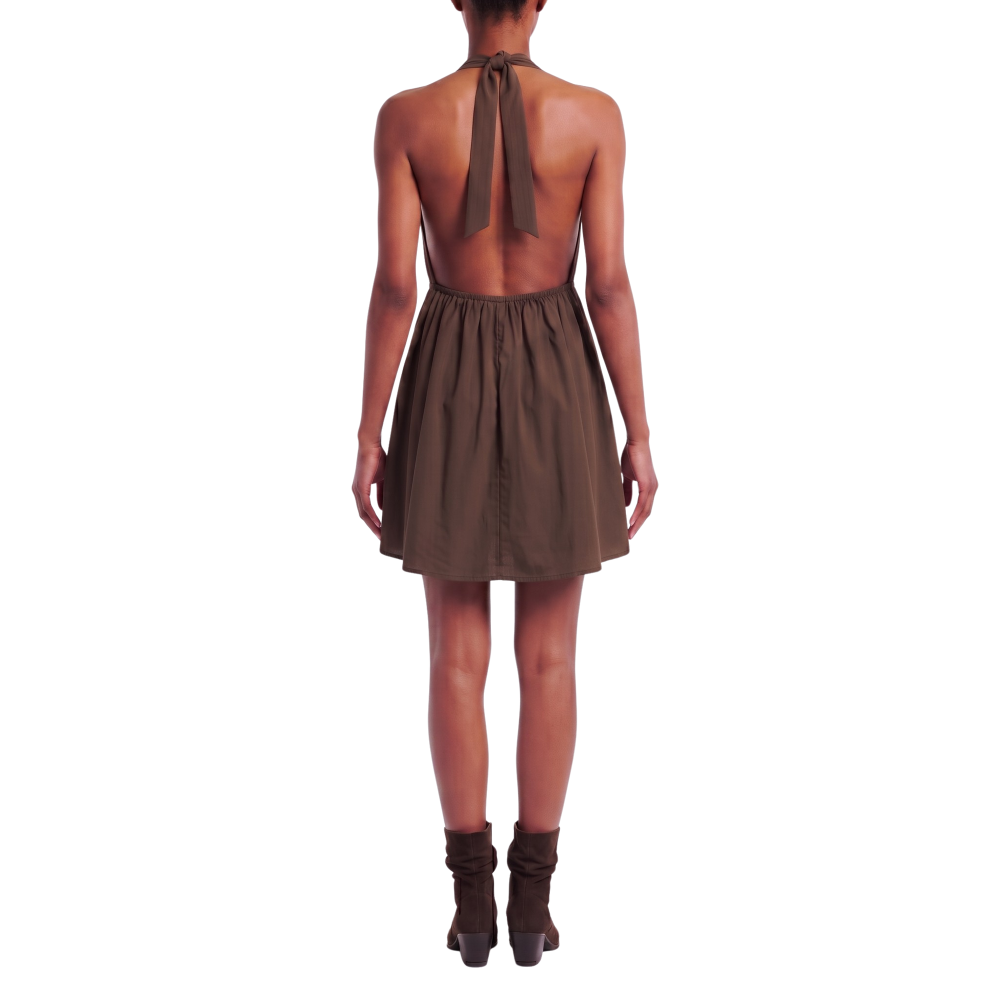 Robe courte dos nu chocolat