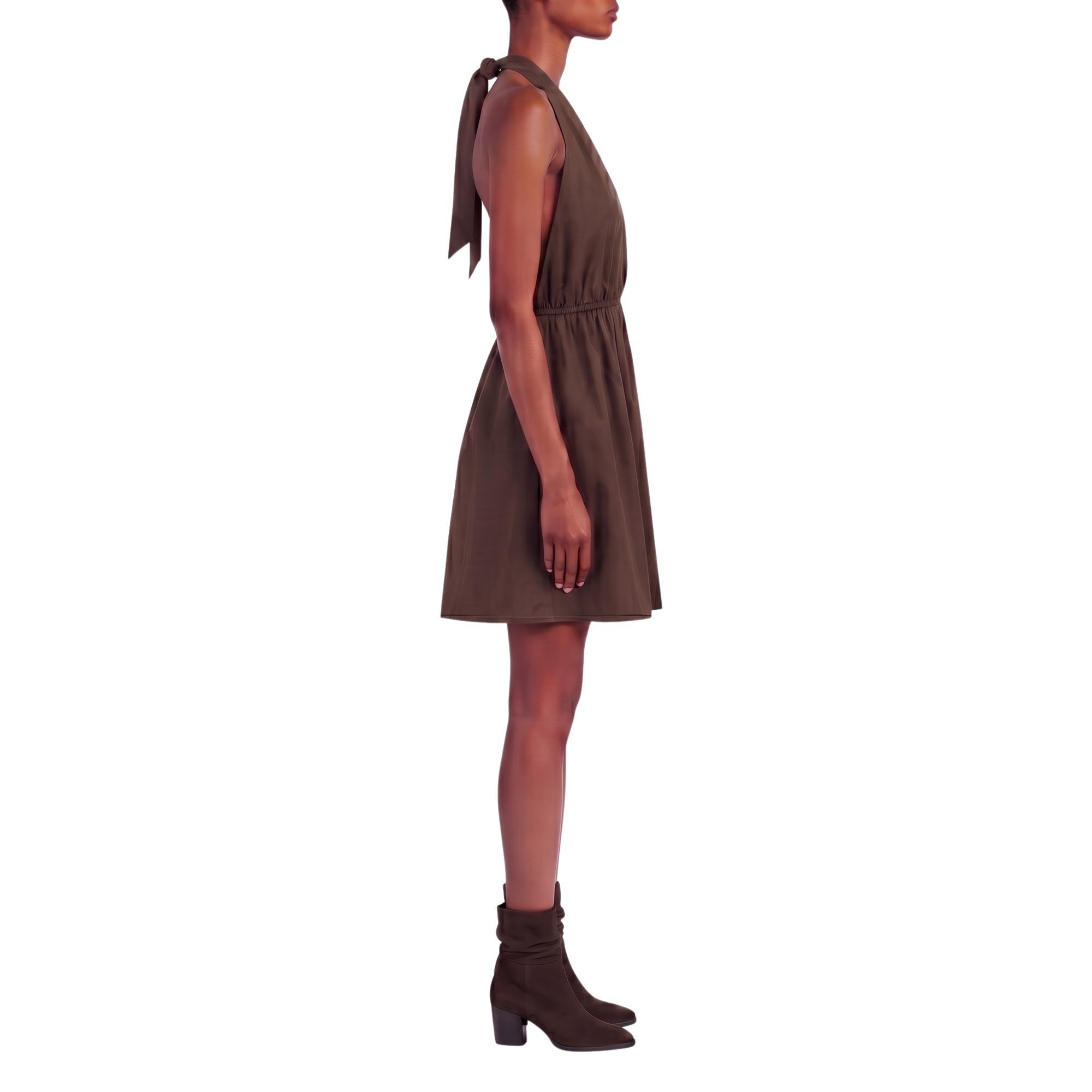 Robe courte dos nu chocolat