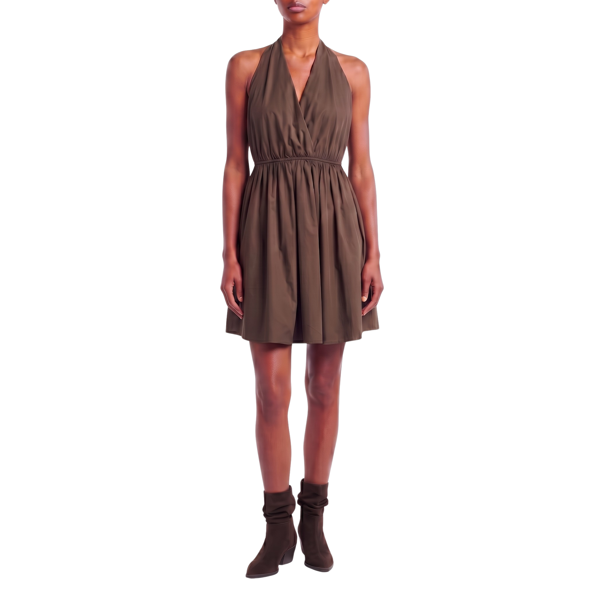 Robe courte dos nu chocolat