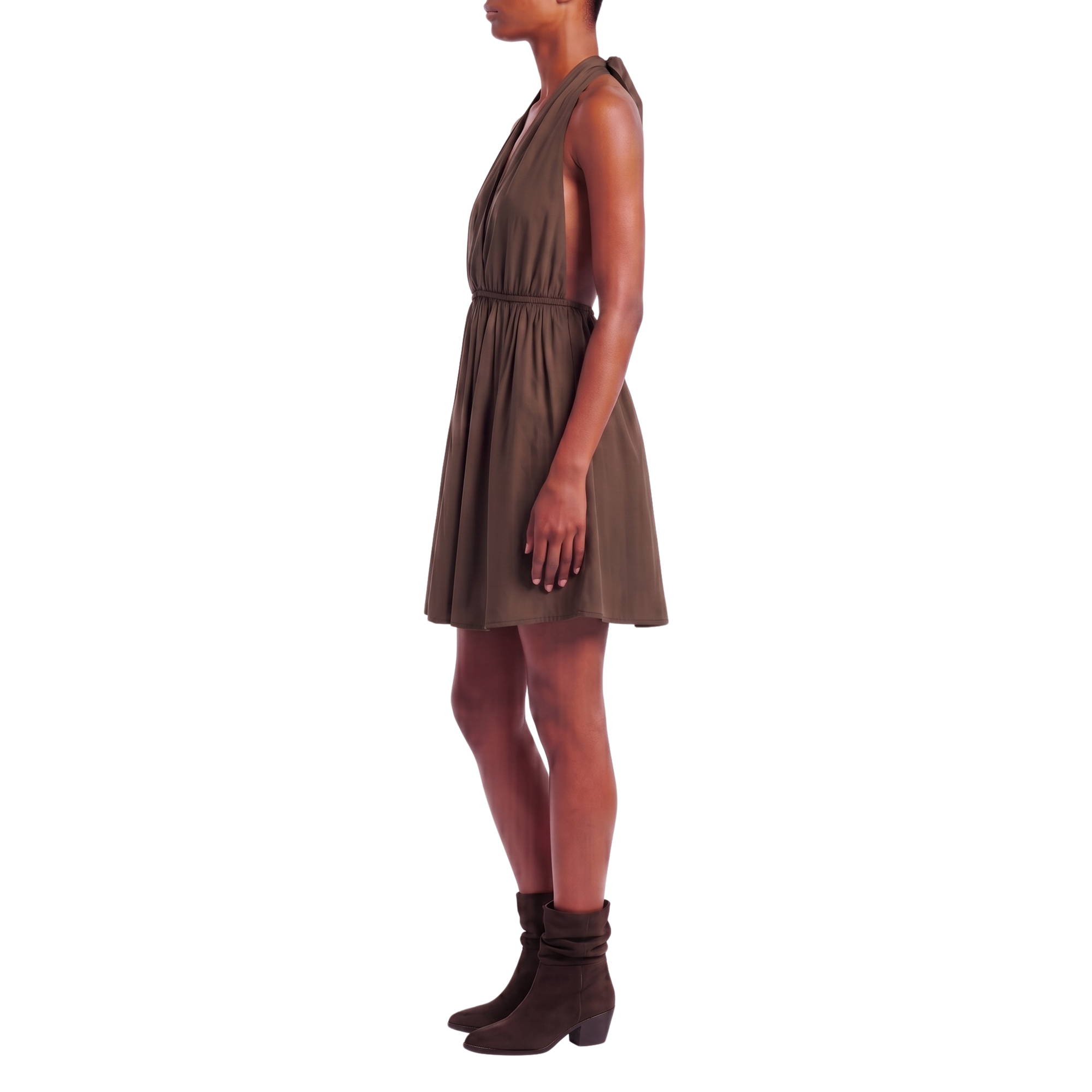 Robe courte dos nu chocolat