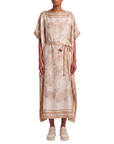 Robe foulard écru beige
