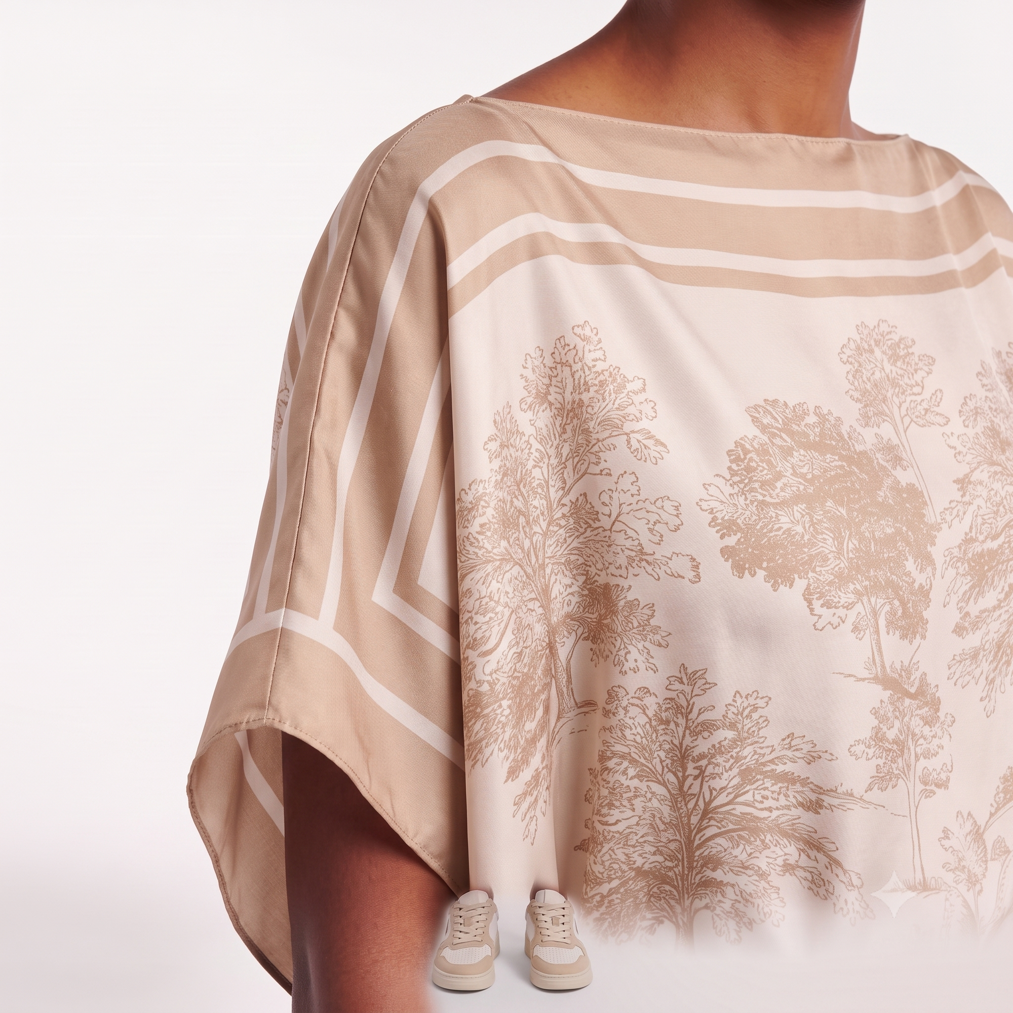 Robe foulard écru beige