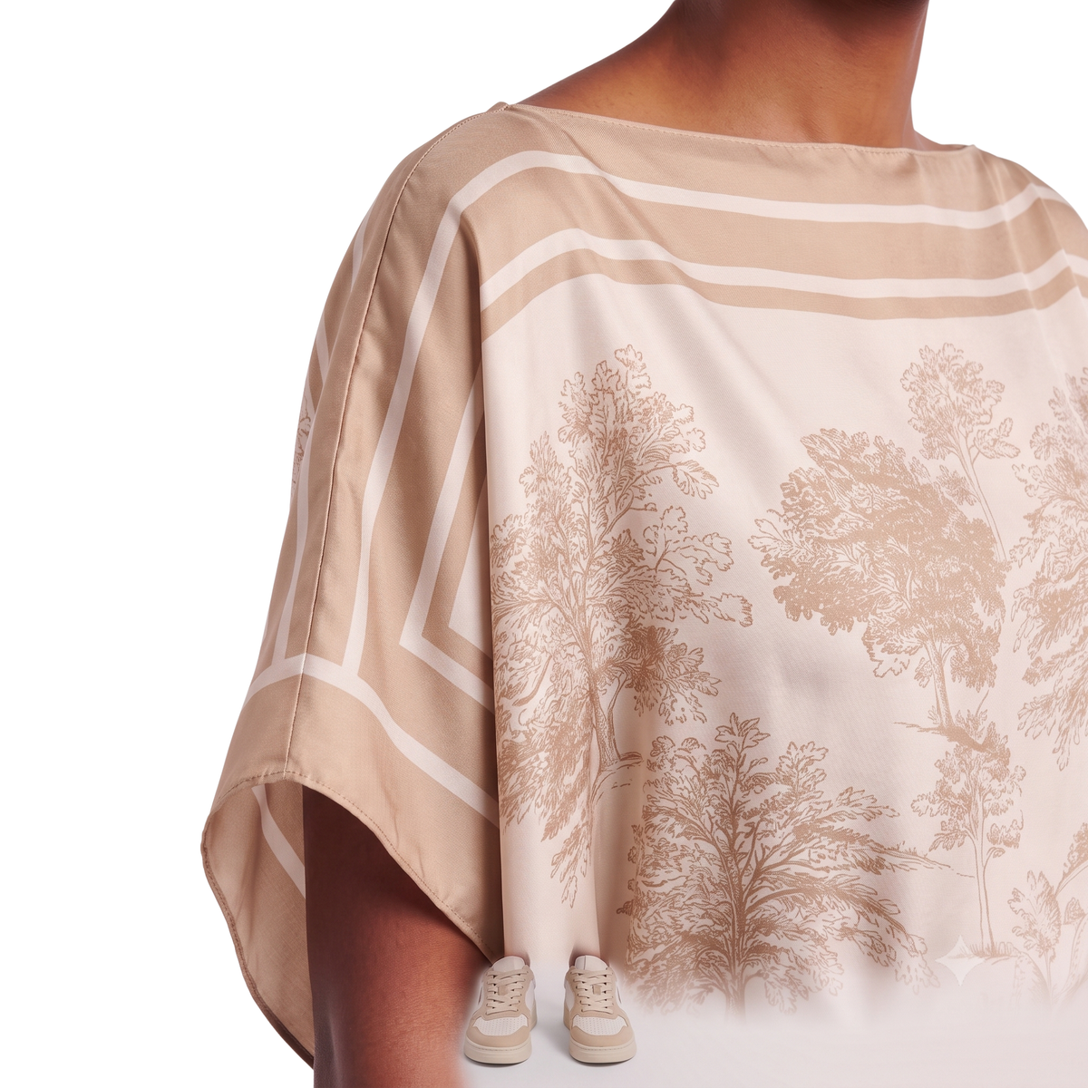 Robe foulard écru beige