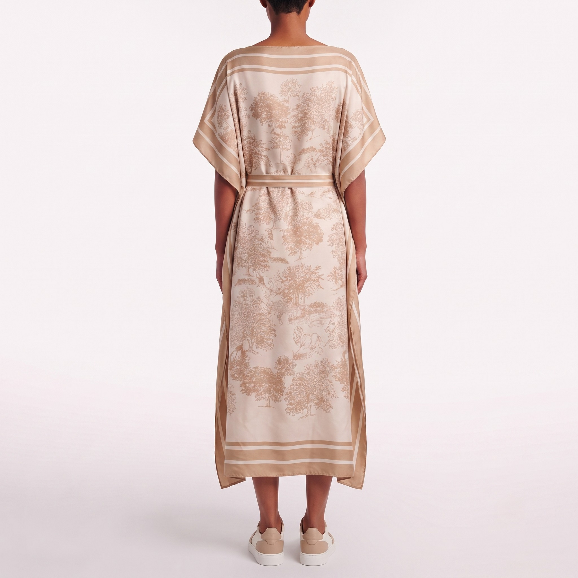 Robe foulard écru beige