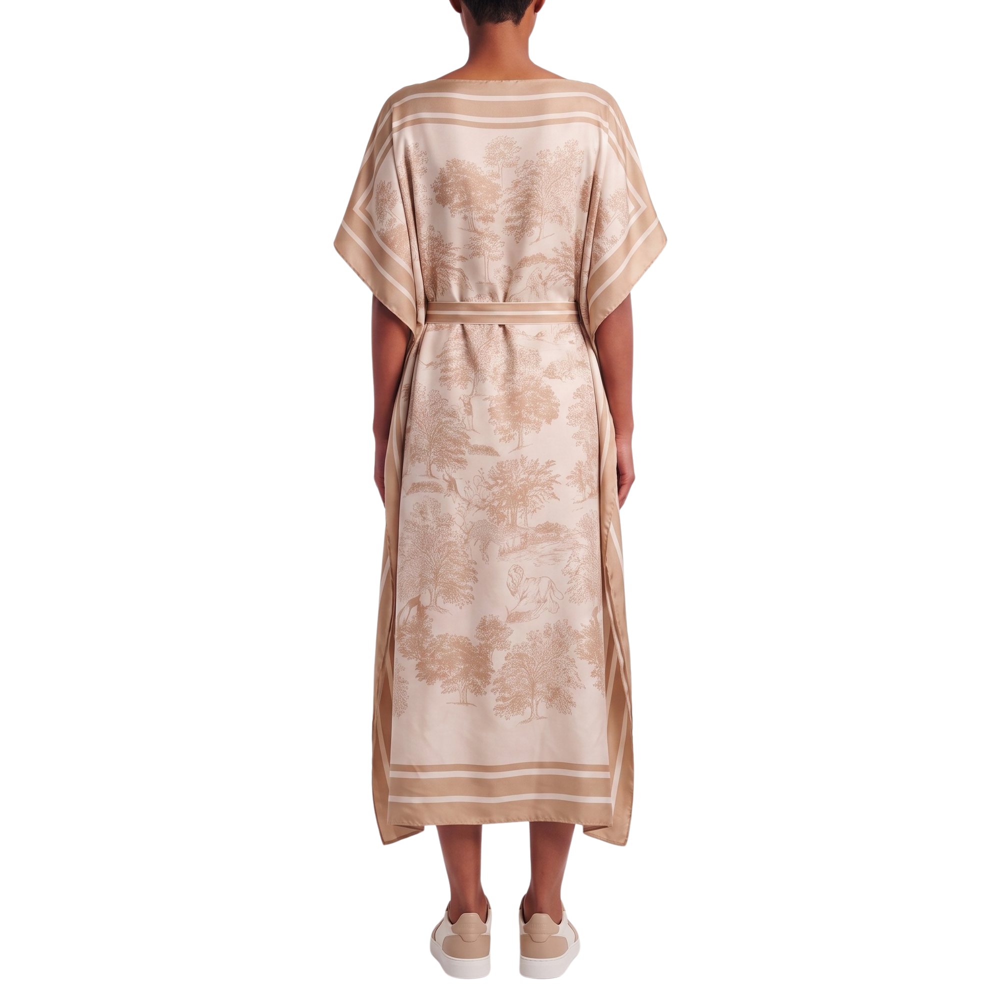 Robe foulard écru beige