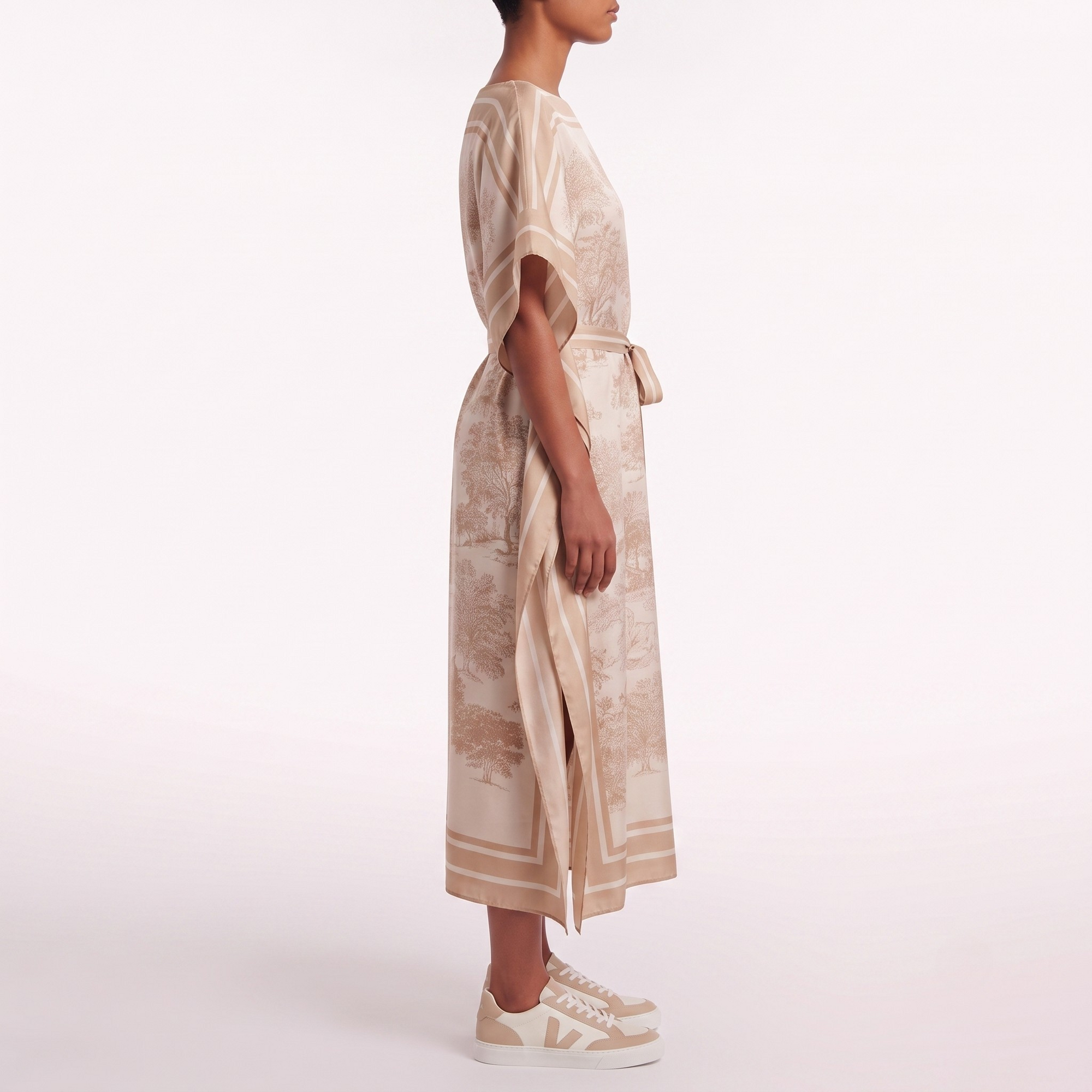 Robe foulard écru beige
