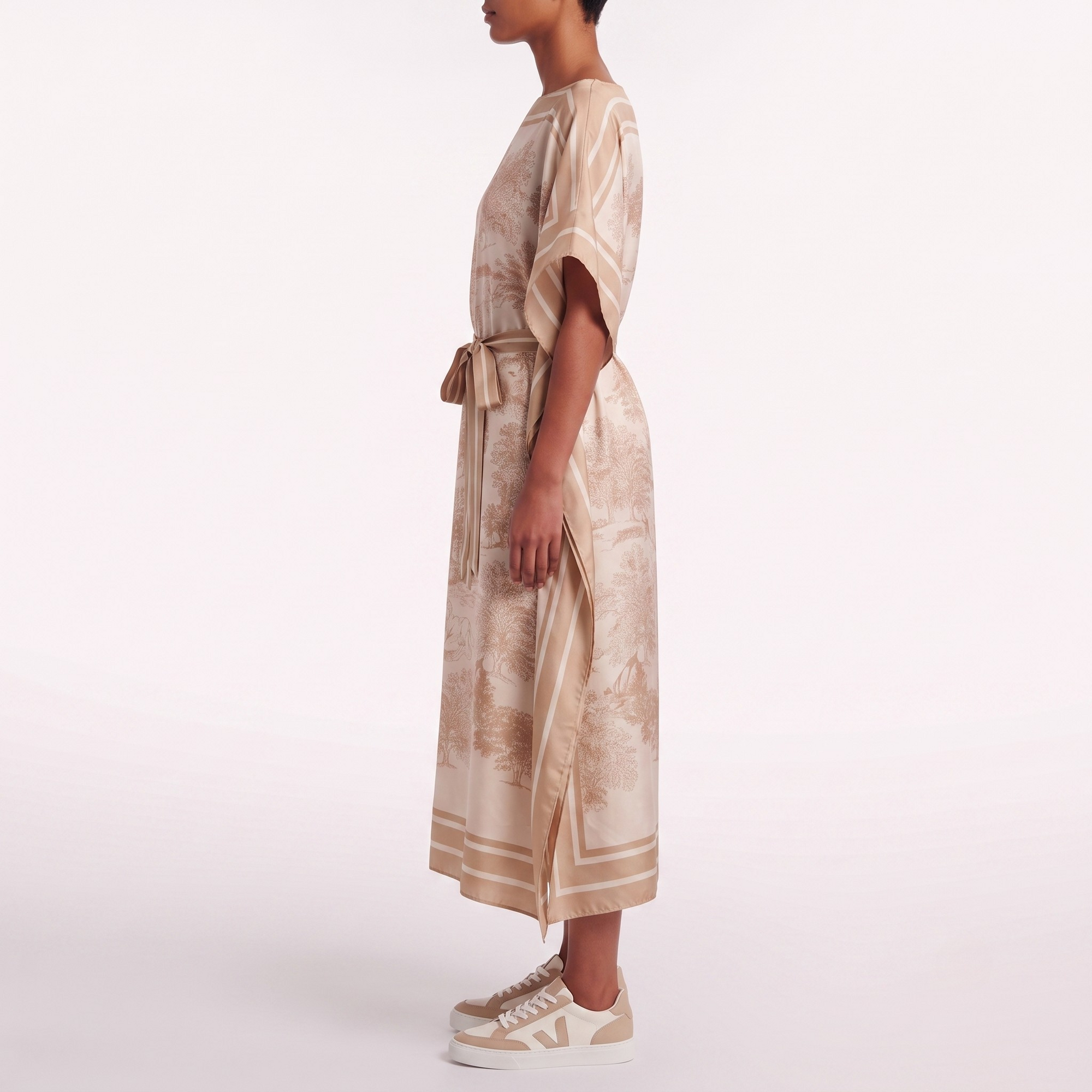 Robe foulard écru beige