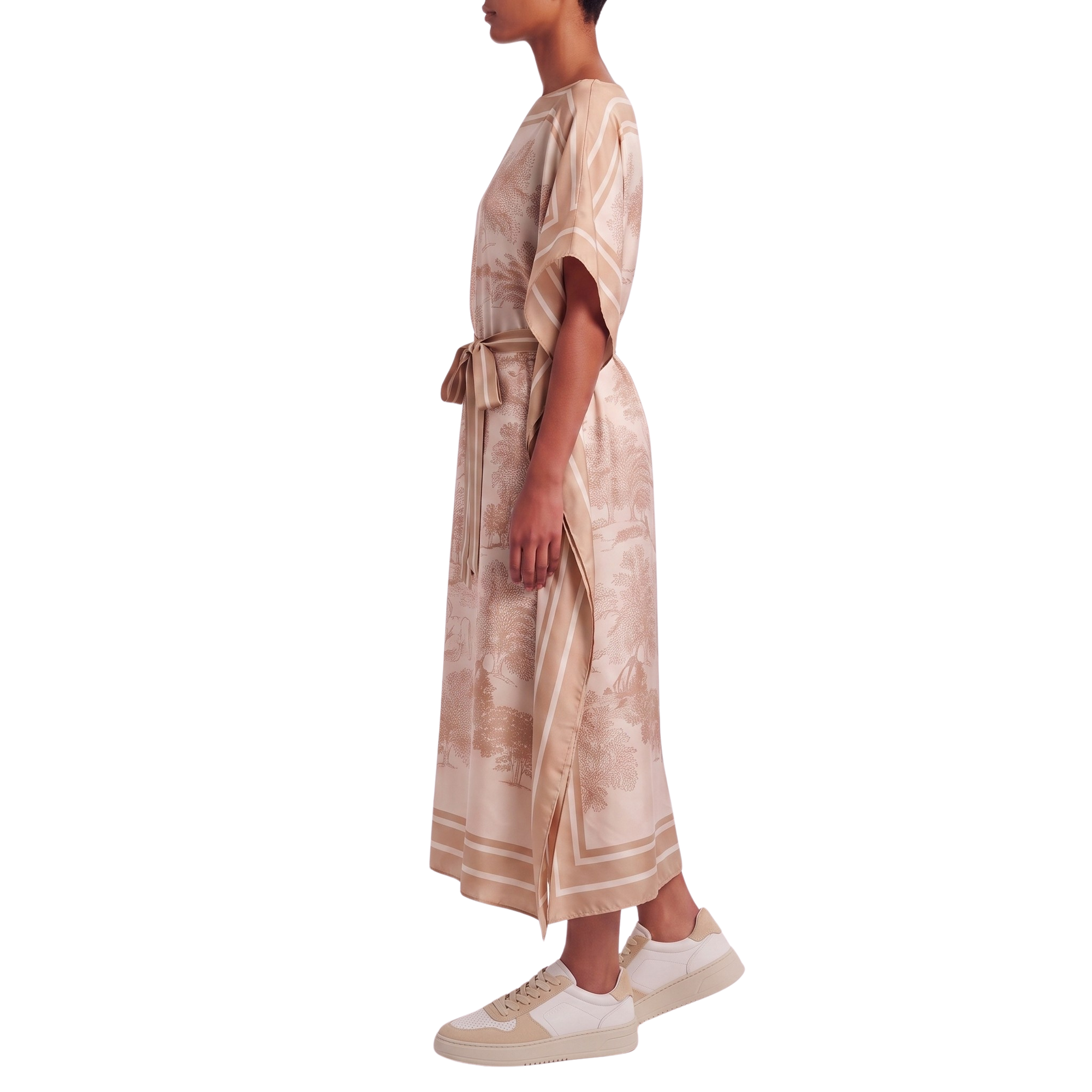 Robe foulard écru beige