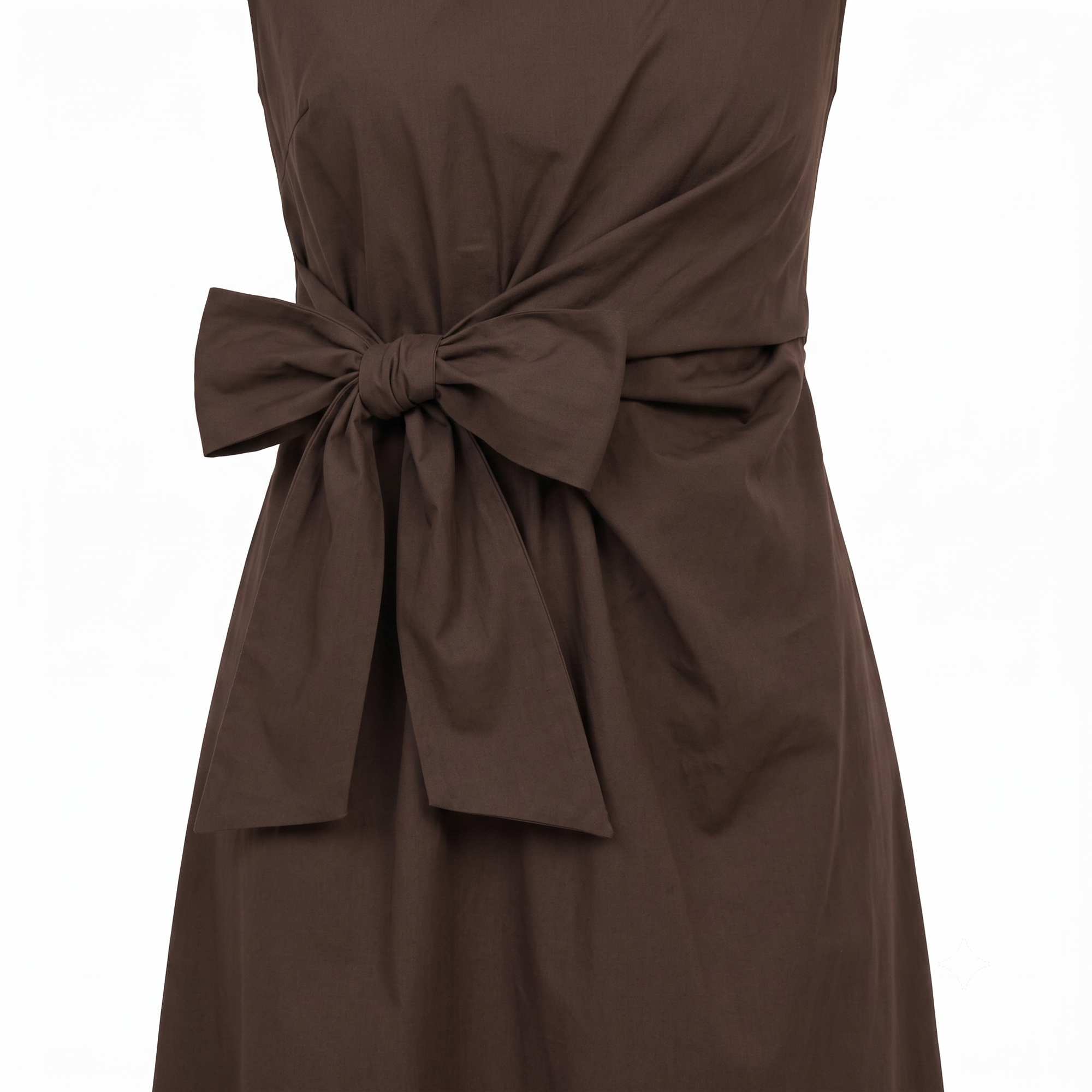 Robe longue drapée noeud chocolat