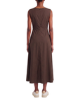 Robe longue drapée noeud chocolat