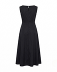 Robe longue drapée noeud noir