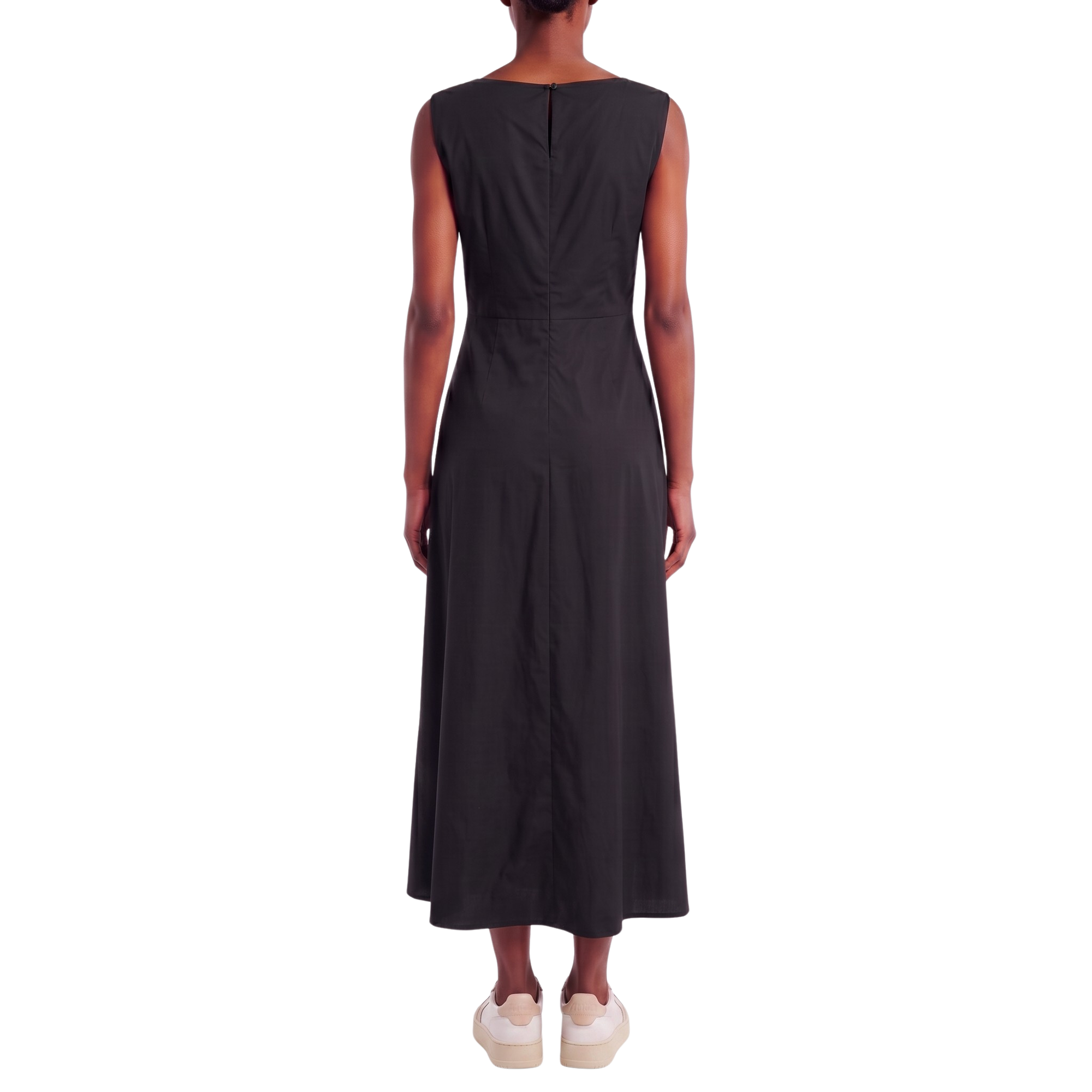 Robe longue drapée noeud noir