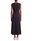 Robe longue drapée noeud noir