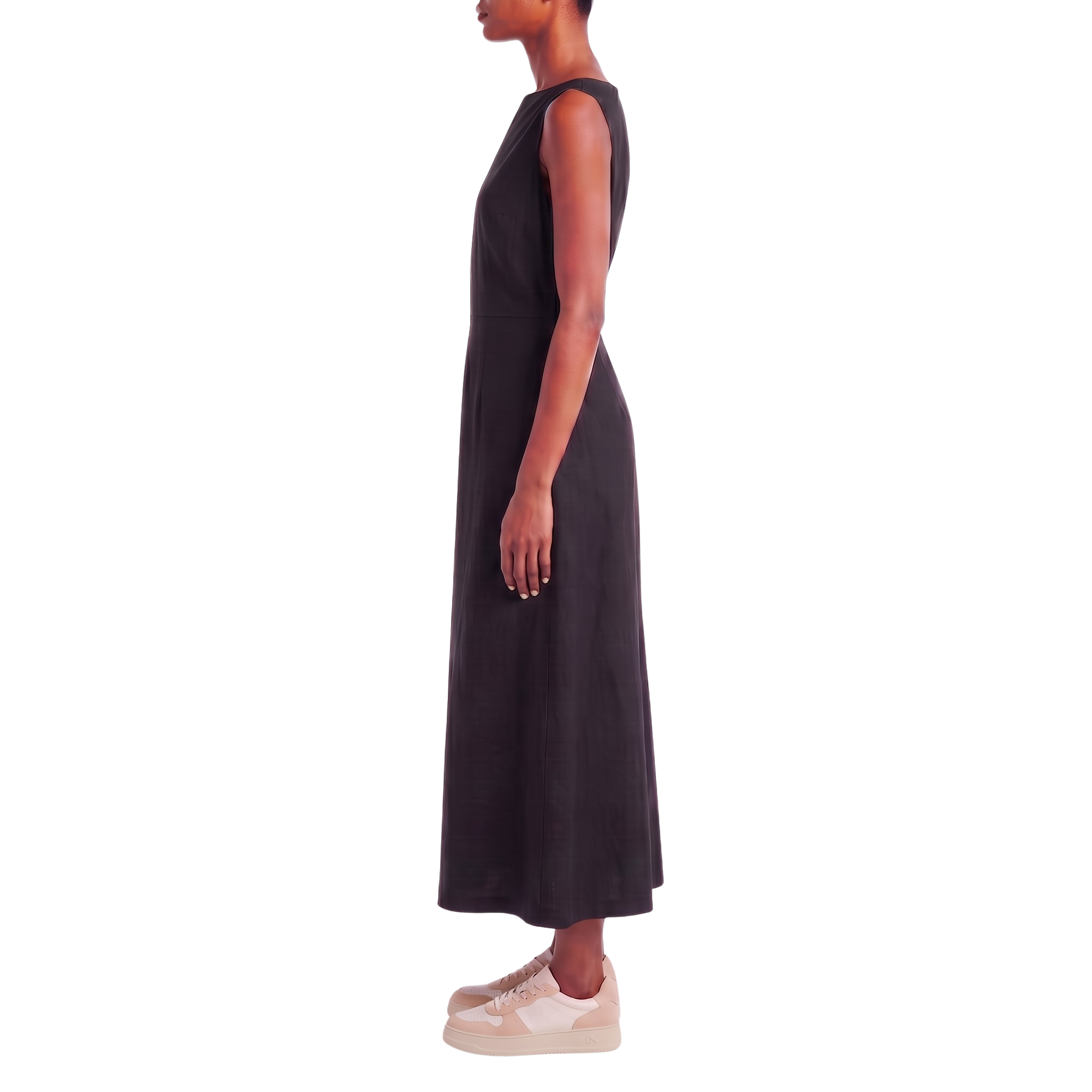 Robe longue drapée noeud noir