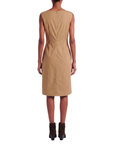 Robe midi drapée noeud camel