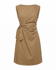Robe midi drapée noeud camel