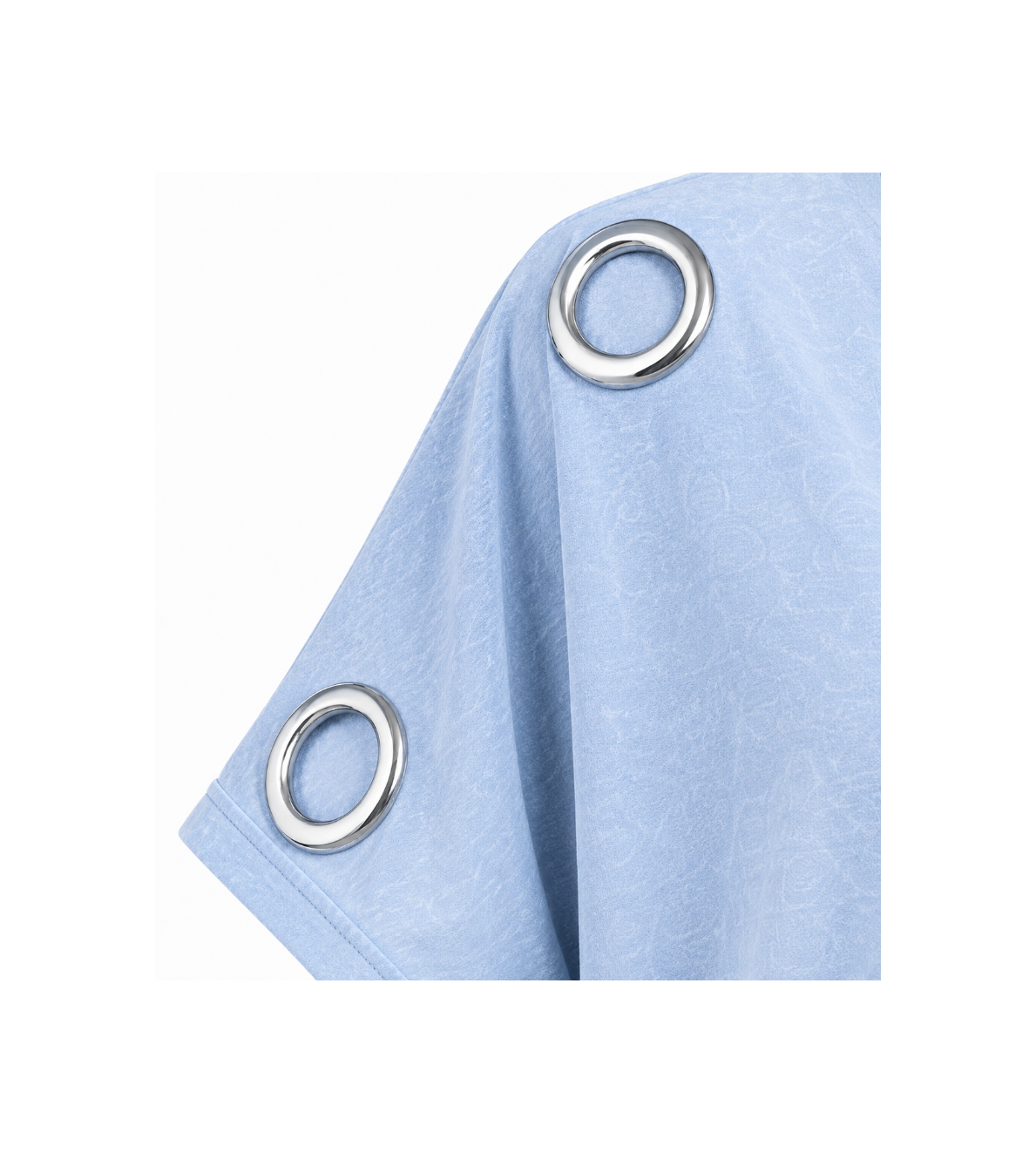 T-shirt oeillets bleu délavé