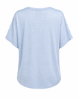 T-shirt oeillets bleu délavé